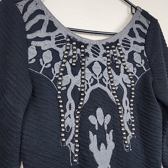 Free People Studded Bodycon Medium Black Dress - Picture 6 of 8